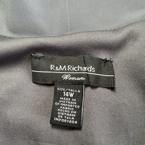 NWT Mesh Jacket Tank Top Women’s 14 W Grey Mocked Beaded Jeweled Sheer Formal - Picture 9 of 17